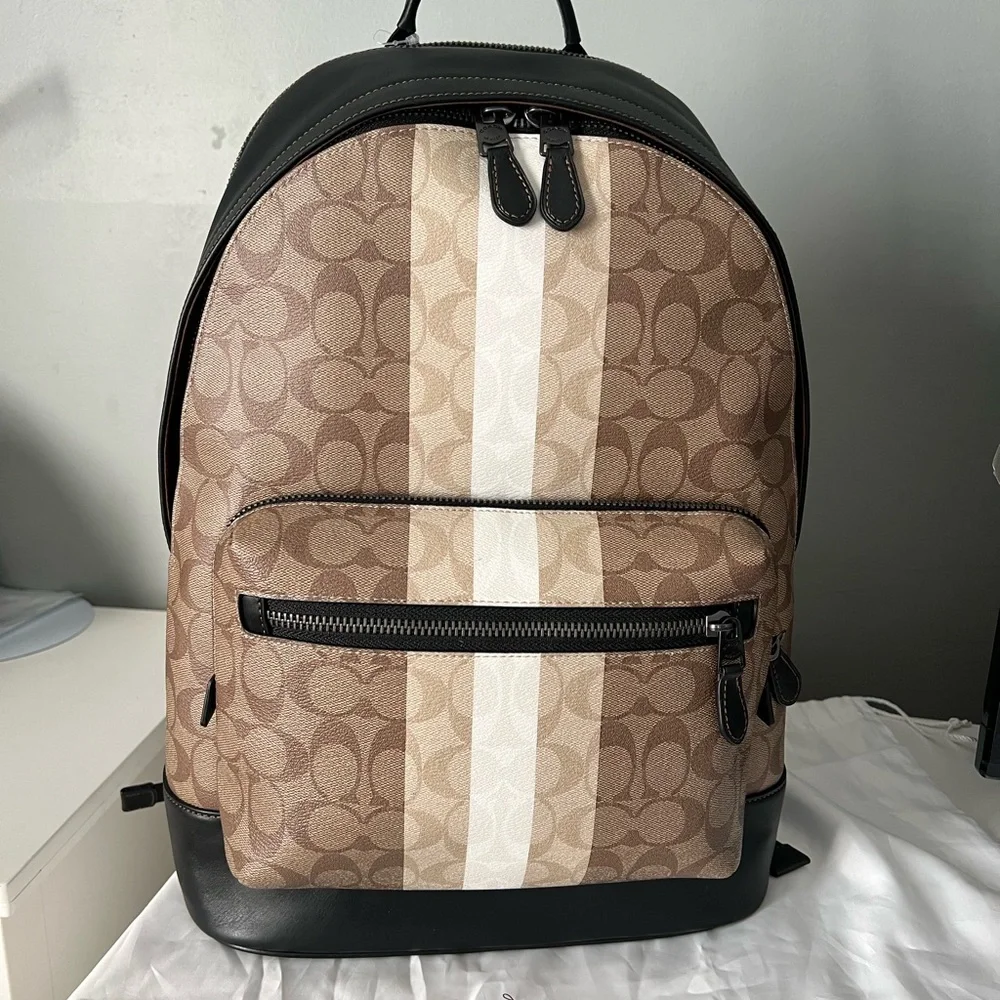 Coach Large Men's Tan and Black Backpack
